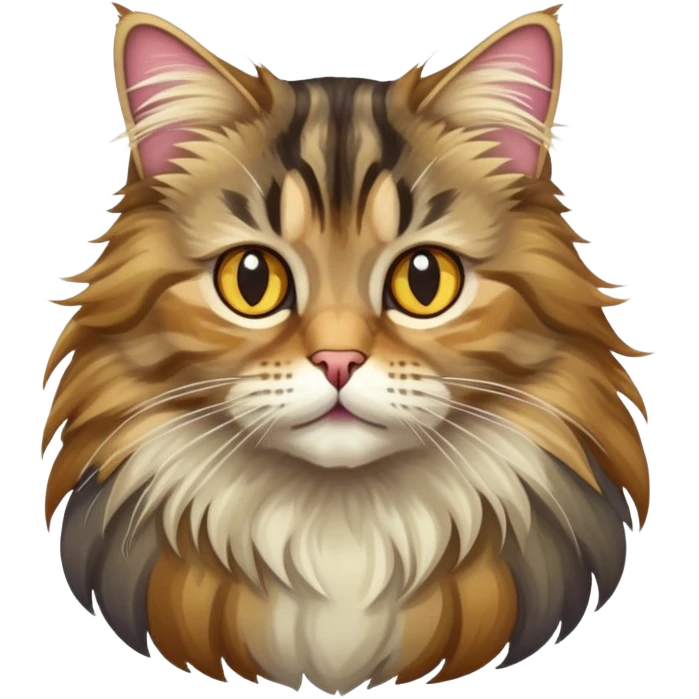 Longhair tabby cat emoji