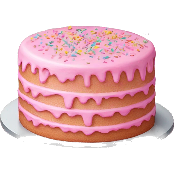 Pink cake with sprinkles emoji