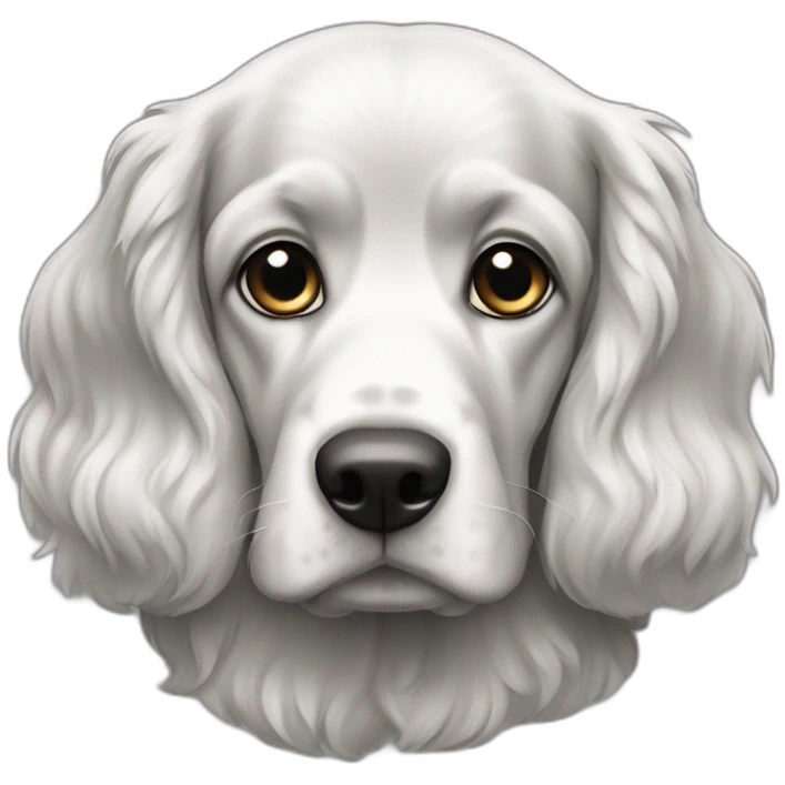 Cocker anglais noir et blanc emoji