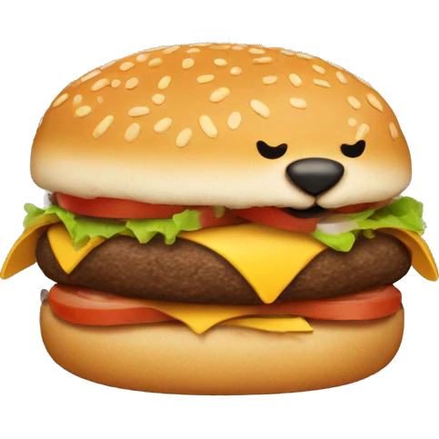 hamburger with a dog inside emoji