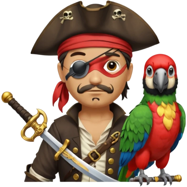 pirate and parrot emoji