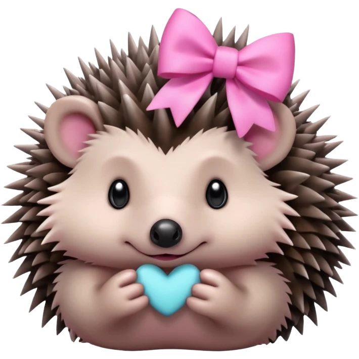 hedgehog with a pink bow emoji