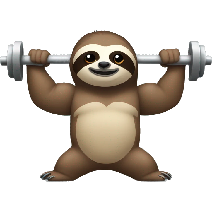 Sloth doing bicep curls emoji