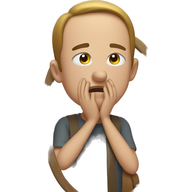 man looking at the mirror and crying emoji