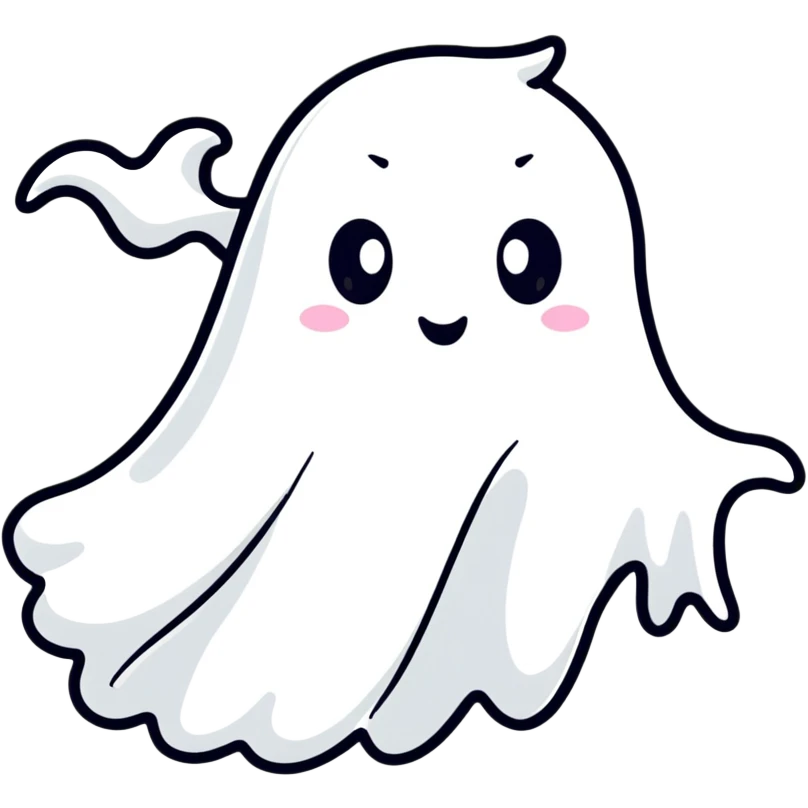 cute white ghost waving emoji
