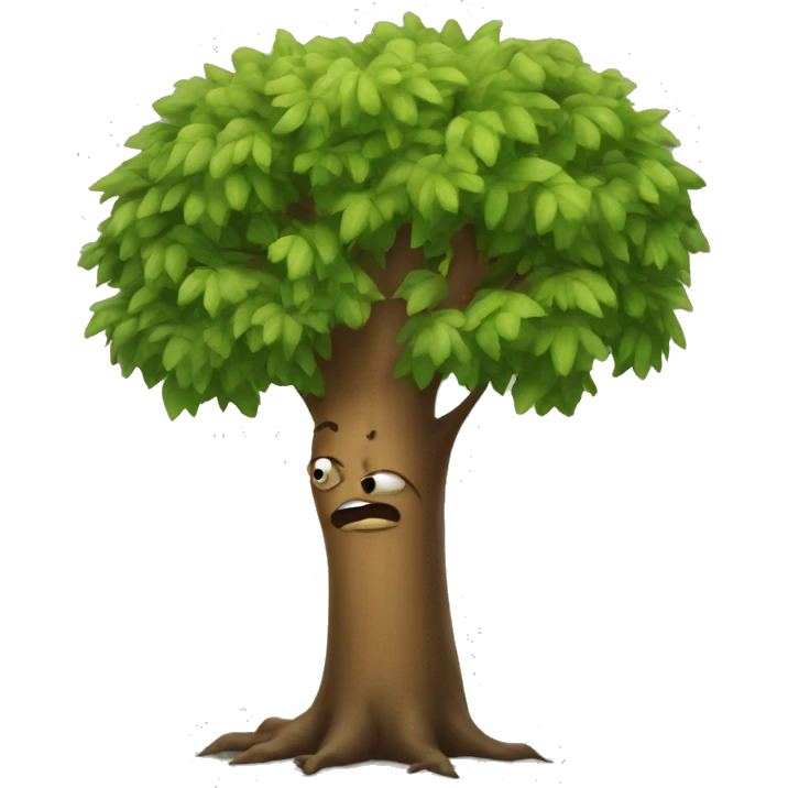 A talking tree emoji
