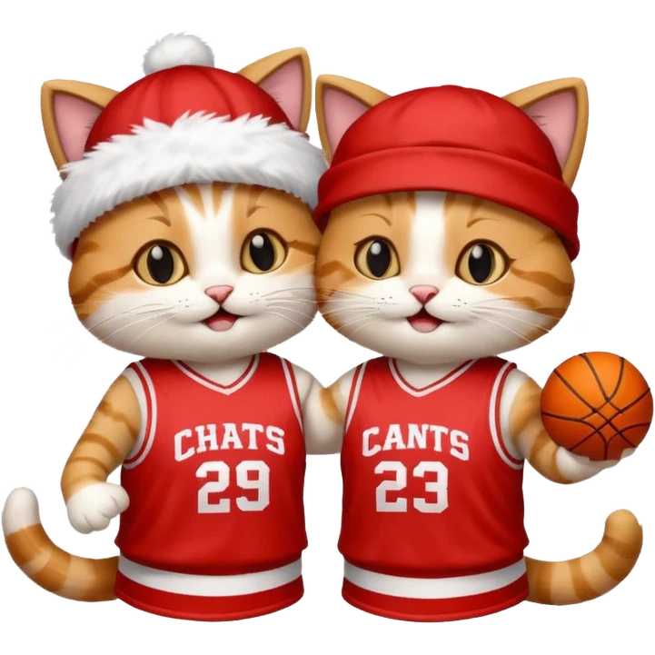 2 cats who just won a basketball game emoji
