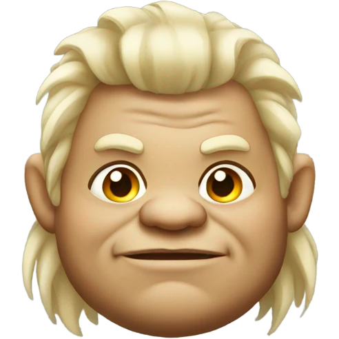 Fat troll with blomde highlights  emoji