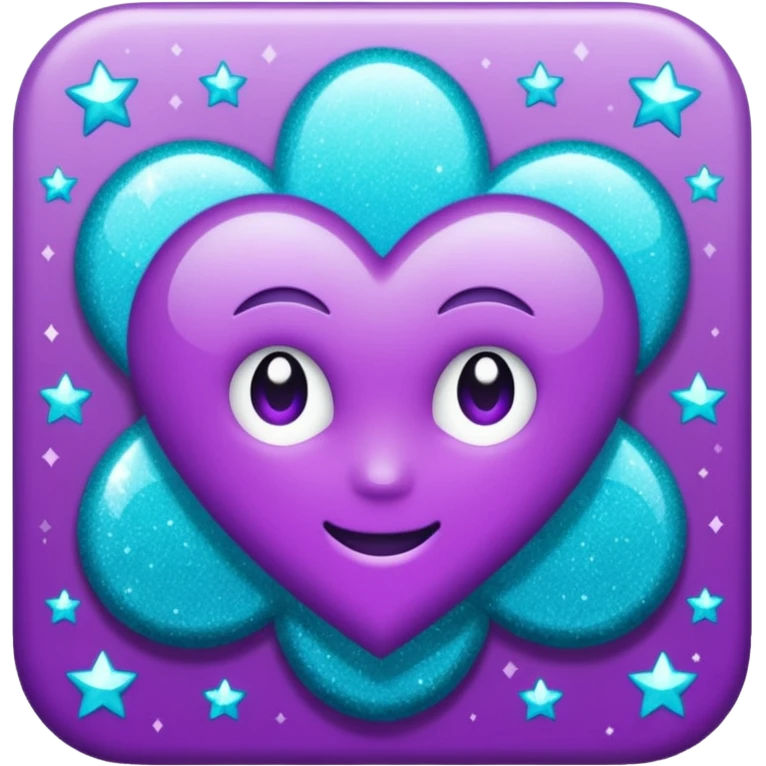 Glitter Purple and Cian Mark Check emoji