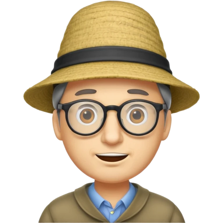 Man with glasses wearing a tall funny hat. emoji