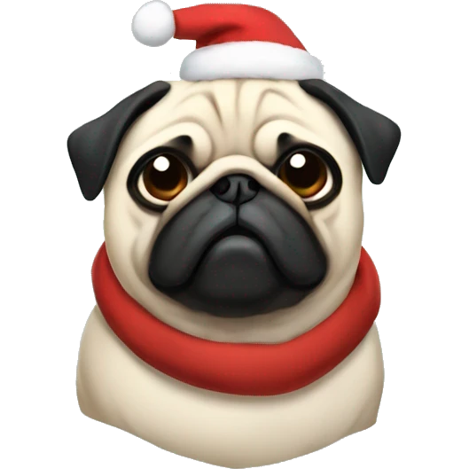 anime pug with an angry face christmas emoji