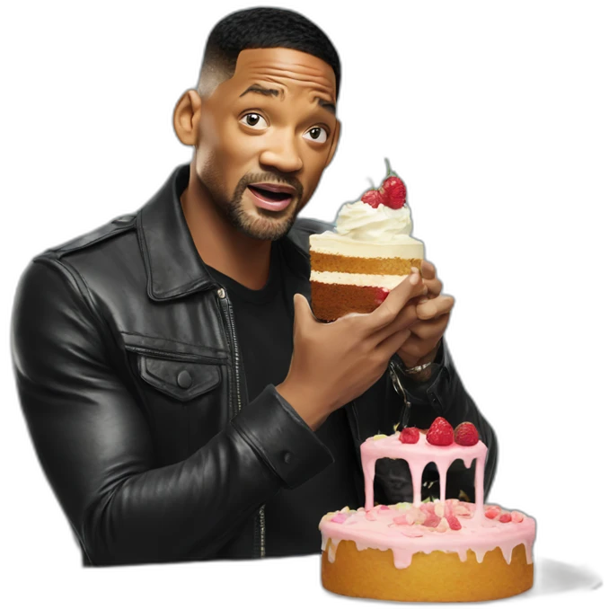 Will smith eating a cake emoji