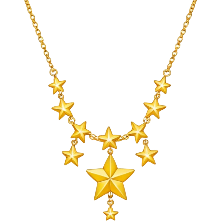 Yellow immunity necklace with stars emoji