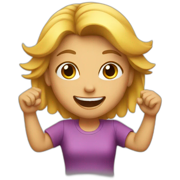 Girl cheering  emoji