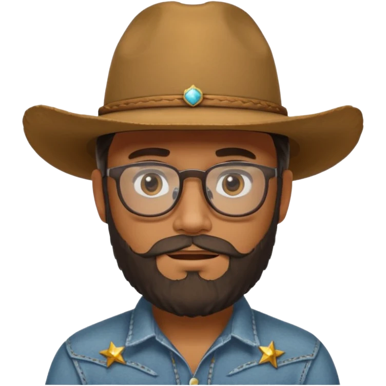 bearded cowboy with glasses emoji