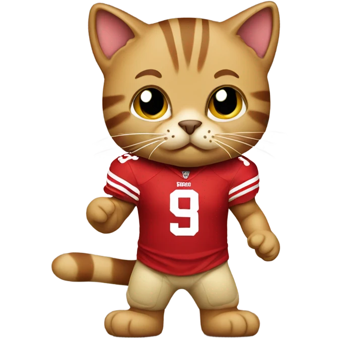 Cat wearing 49ers Jersey  emoji