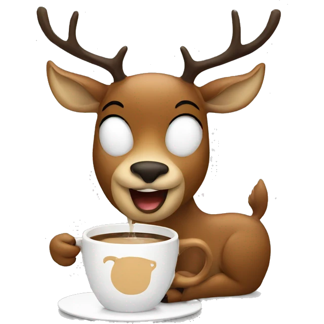 Deer drinking coffee emoji