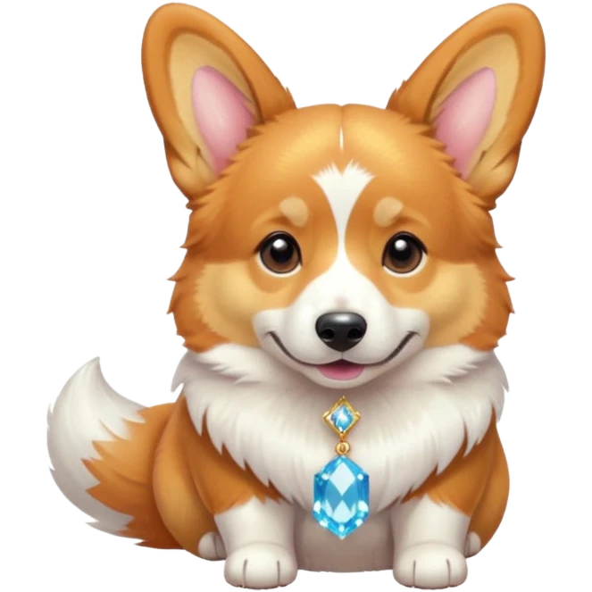 Corgi with crystals emoji