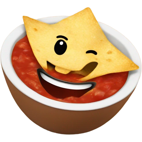 Smiling Chip being dipped emoji