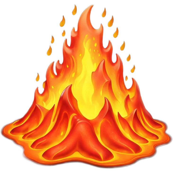 create an emoji of a little lava flow, no face just the lava emoji