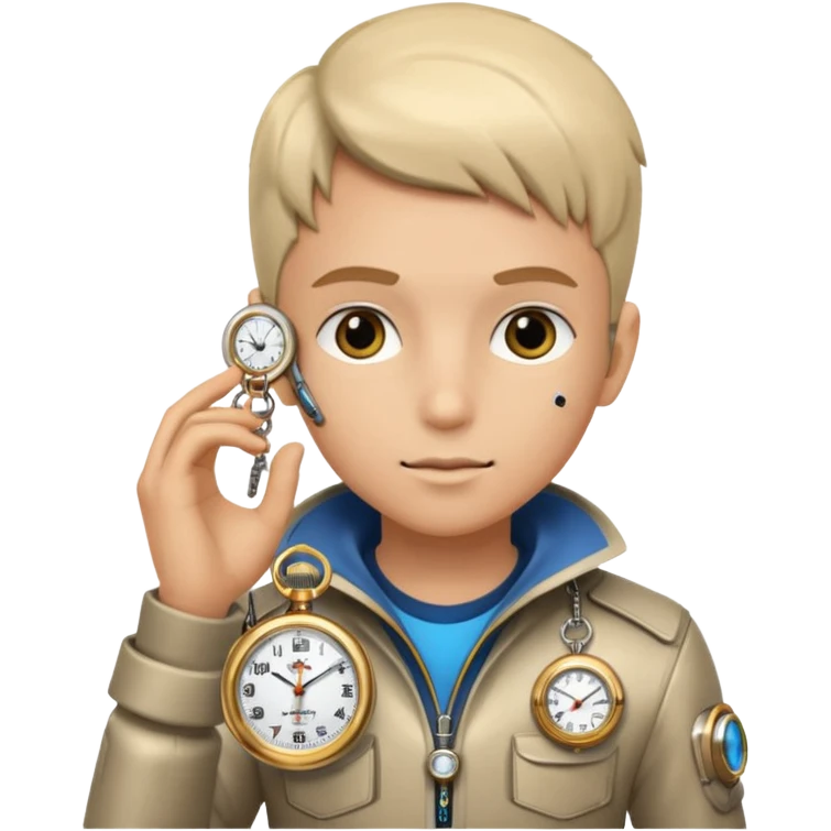 future Explorer with futuristic pocket watch emoji