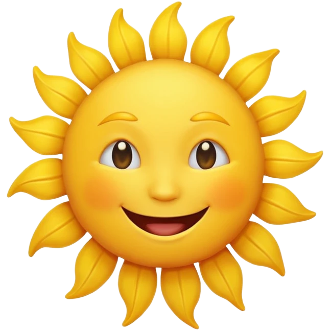 smiling sun emoji, simple and cheerful emoji