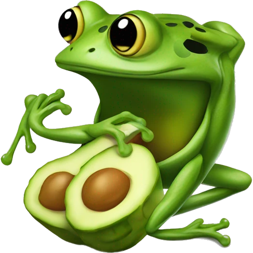 frog eating a pickle emoji