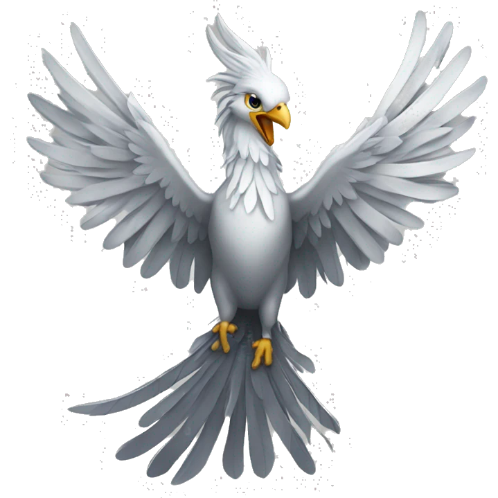 Phoenix bird that is the color platinum emoji