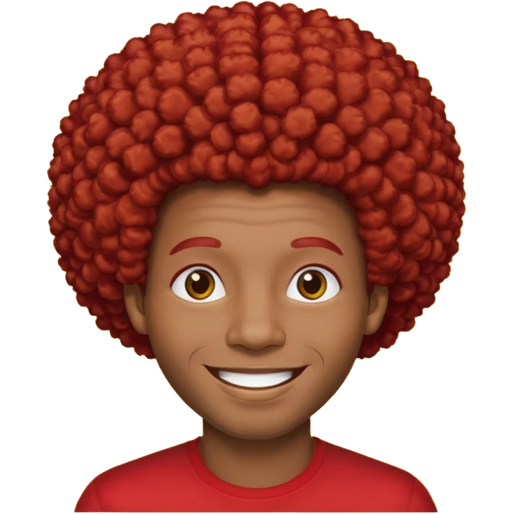 black man afro red hair emoji