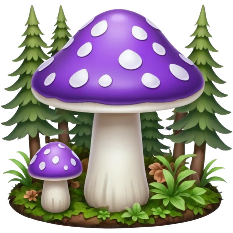 cogumelo fantasma fantasma roxo e branco emoji