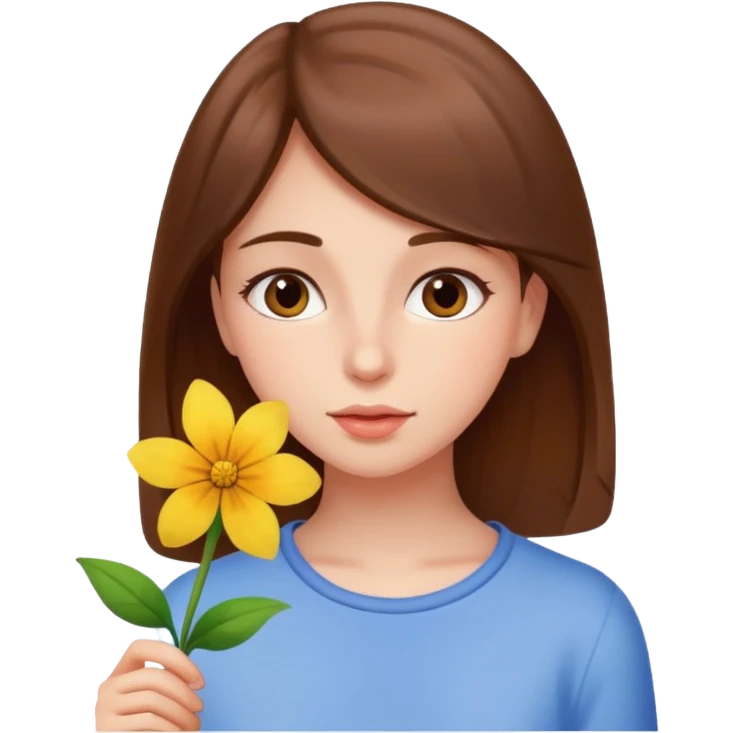 brown haired girl who smells emoji