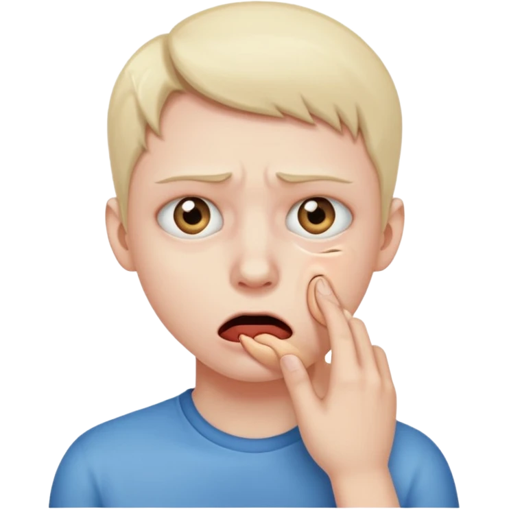 Twitching eye and choking itself emoji