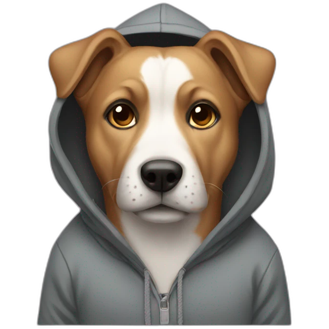 Dog wearing in hoodie emoji