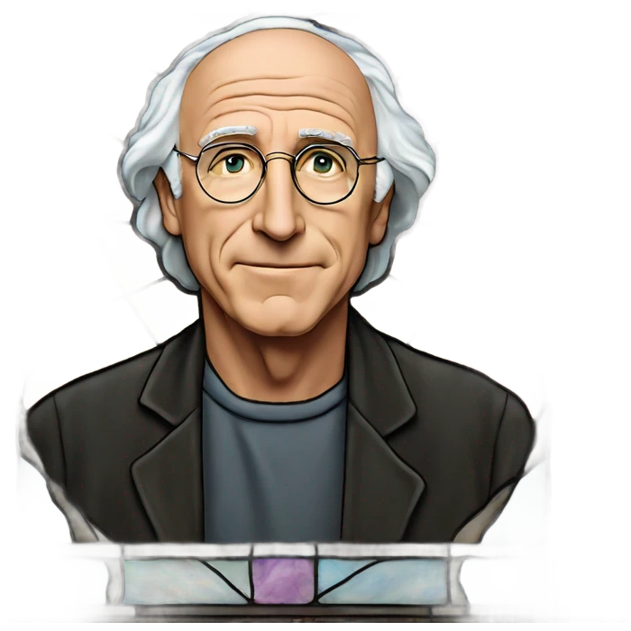 Larry David in stained glass emoji