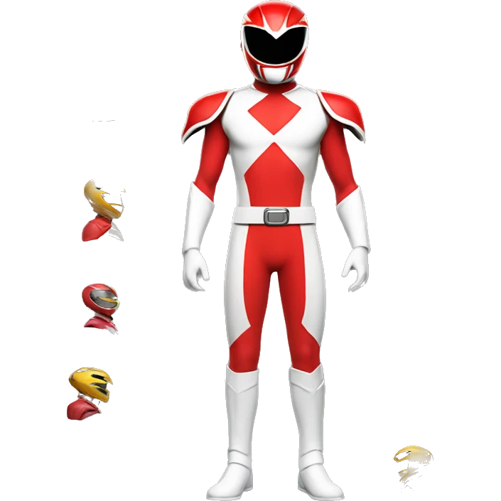 Power ranger full body,Red anger,helment emoji