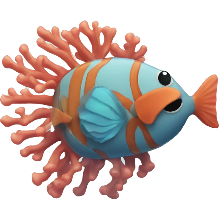 fish with coral emoji