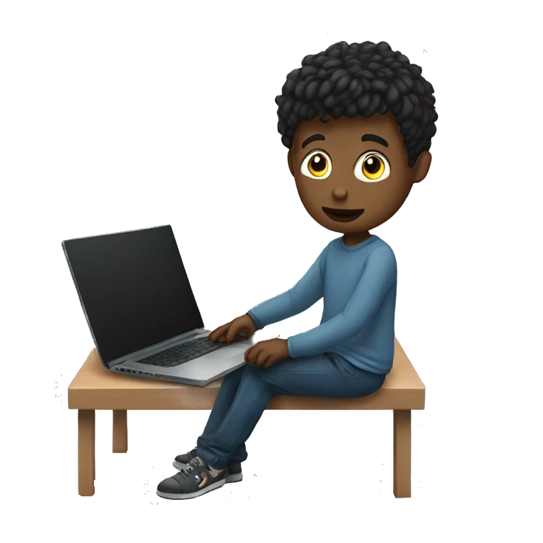 Boy and laptop emoji