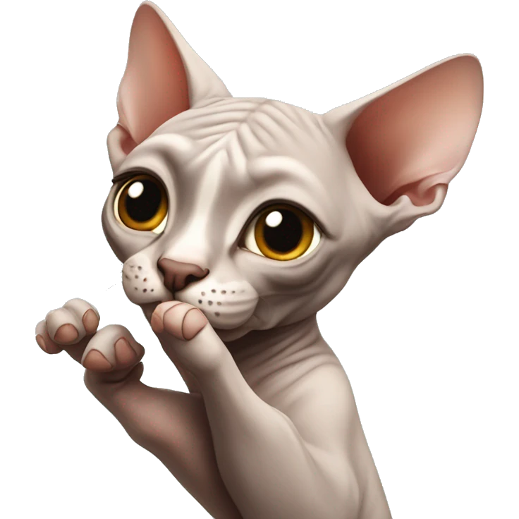 Sphynx cats high fiving emoji