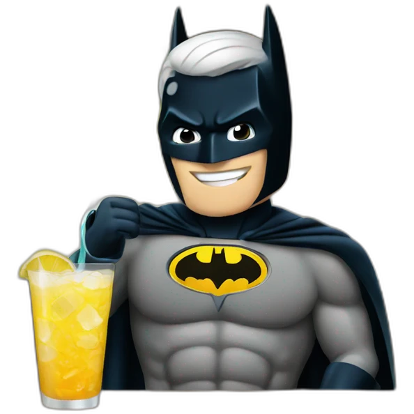 Batman serving drinks in a bar emoji