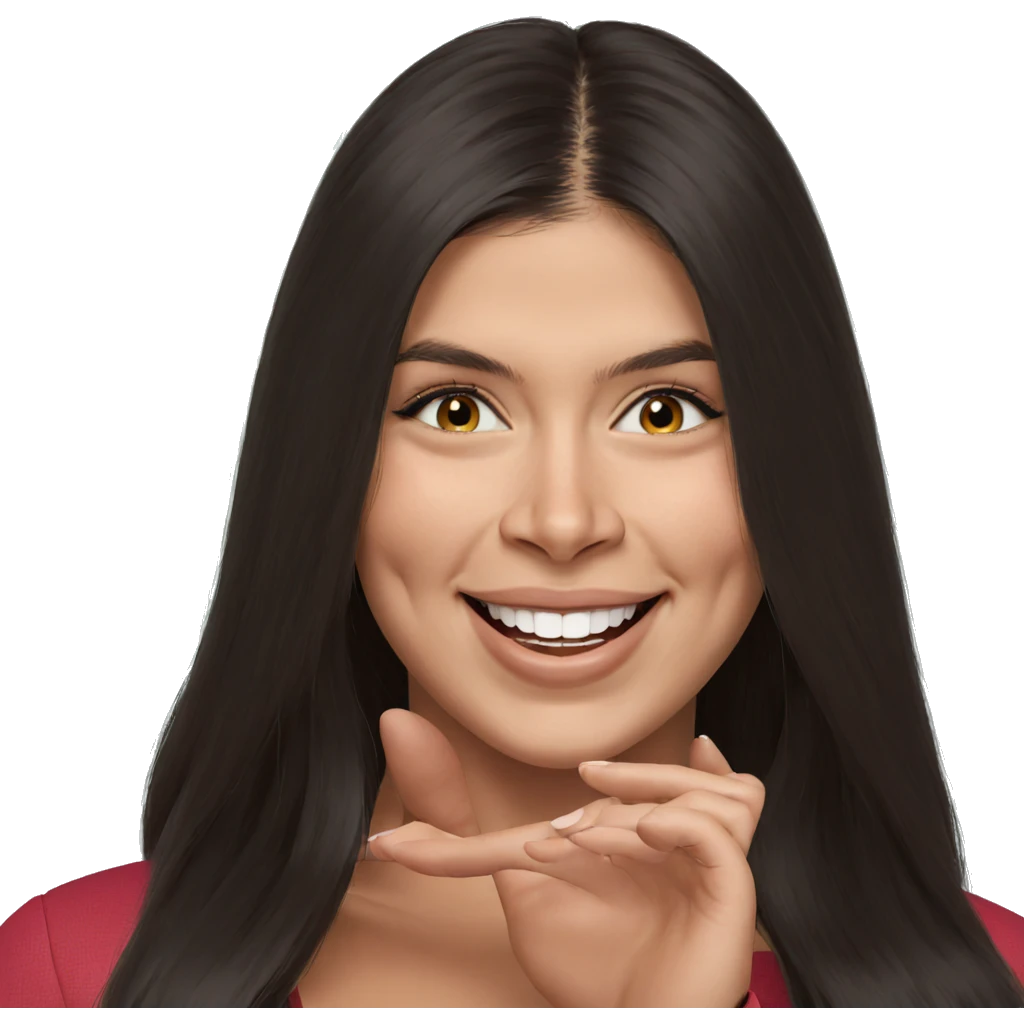 smiling girl with long hair emoji