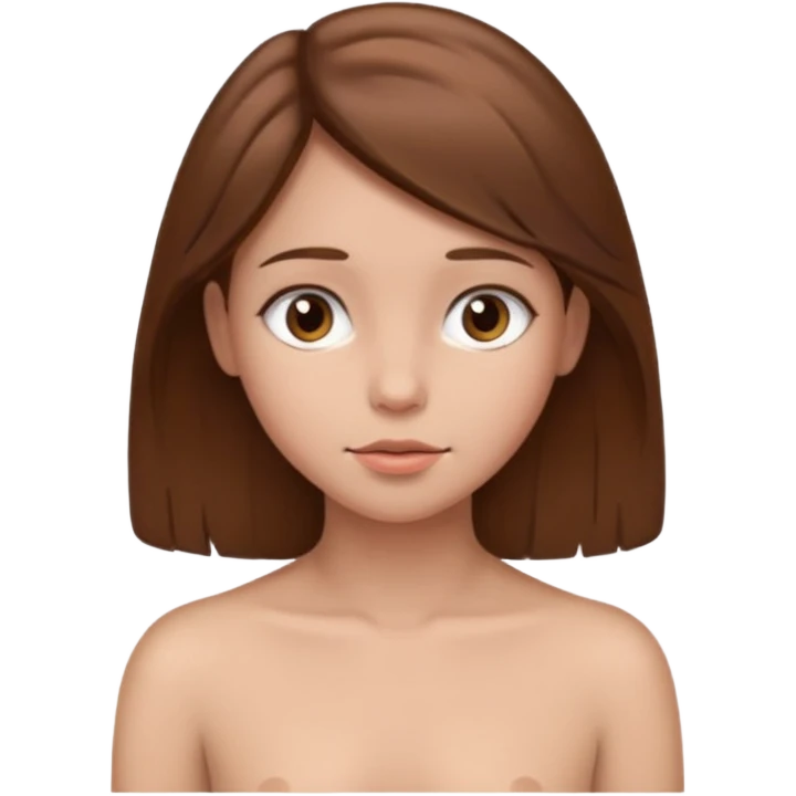 nude emoji girl with brown hair emoji