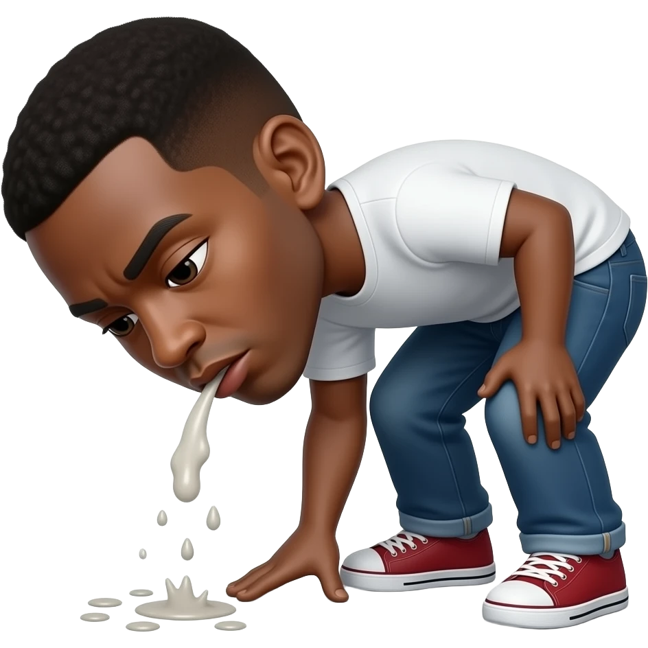 homme noir crache par terre emoji