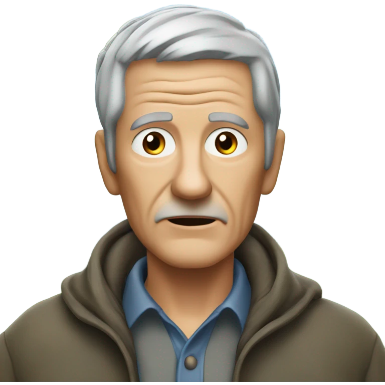 old man outdoors under cloudy sky emoji