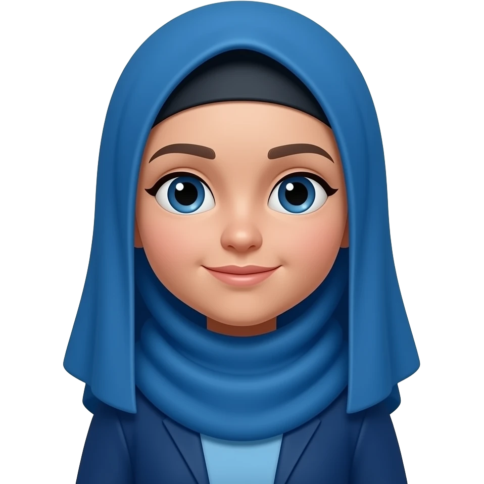 a girl with her hijab color blue clothing ravenclaw emoji