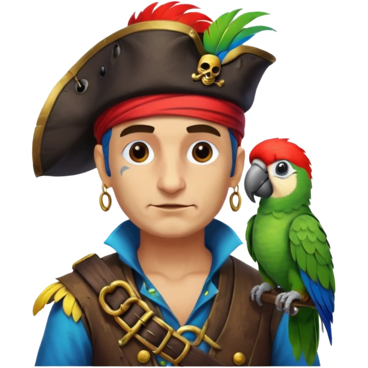 pirate and parrot emoji
