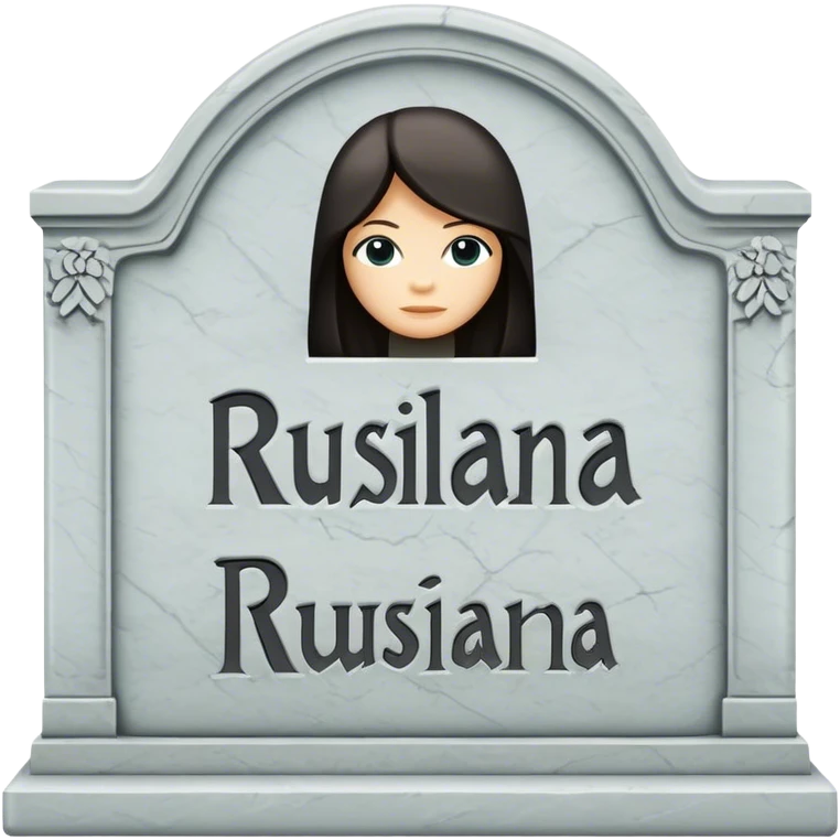 Grave stone whit tha name of ruslana emoji