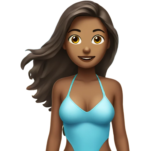 Brunette girl in bikini  emoji