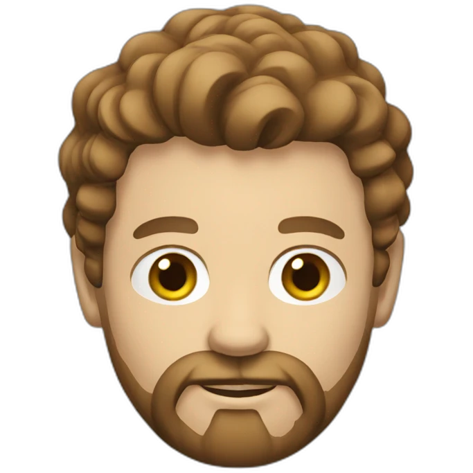 bold white man with brown beard emoji