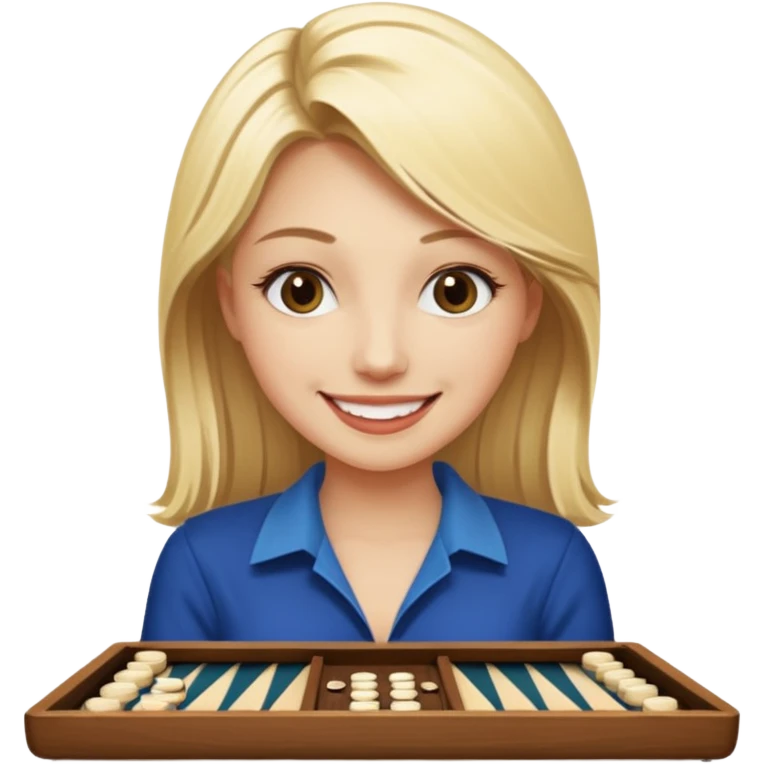 Blonde girl backgammon winner emoji