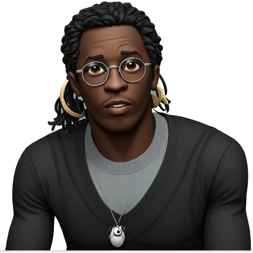 confident dark-skinned male portrait emoji